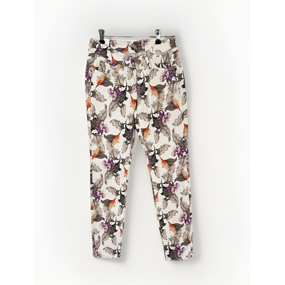 Tommy Bahama Denim Skinny Ankle Floral Pants French Boho Tropical 25x28 Resort